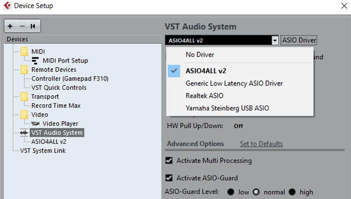 how to use asio4all with realtek